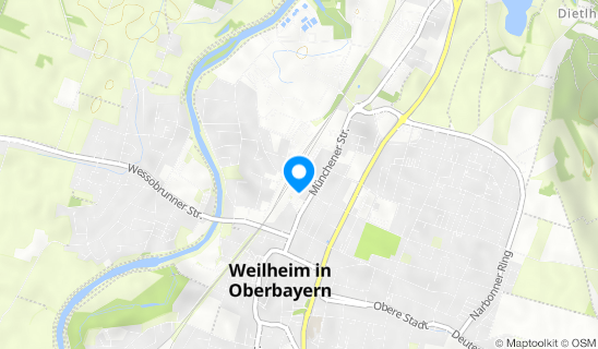 Kartenausschnitt Bahnhof Weilheim